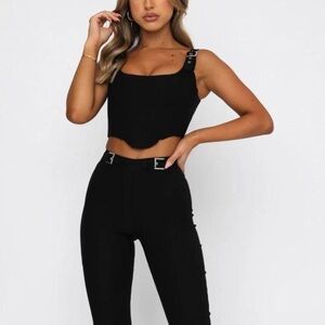 NEW NWT White Fox Black Corset Size XL